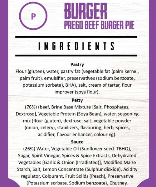 Burger - Prego Beef Burger